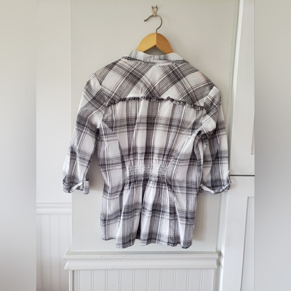 Seductions Plaid Blouse size Large - Picture 2 of 11